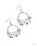 Fairy Freestyle - White Earrings - Paparazzi Accessories Earrings Bedazzle Me Pretty Mobile Fashion Boutique