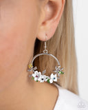 Fairy Freestyle - White Earrings - Paparazzi Accessories Earrings Bedazzle Me Pretty Mobile Fashion Boutique