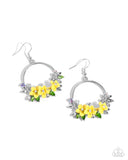 Fairy Freestyle - Yellow Earrings - Paparazzi Accessories Earrings Bedazzle Me Pretty Mobile Fashion Boutique