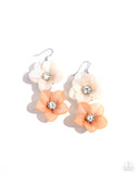 Fairy Tale Florals - Orange Earrings - Paparazzi Accessories Earrings Bedazzle Me Pretty Mobile Fashion Boutique
