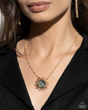 Fairytale Foil - Blue Necklace - Paparazzi Accessories Necklace Bedazzle Me Pretty Mobile Fashion Boutique