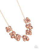 Fairytale Frost - Gold Necklace - Paparazzi Accessories Necklace Bedazzle Me Pretty Mobile Fashion Boutique