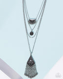 Faithful Filigree - Silver Necklace - Paparazzi Accessories Necklace Bedazzle Me Pretty Mobile Fashion Boutique