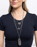 Faithful Filigree - Silver Necklace - Paparazzi Accessories Necklace Bedazzle Me Pretty Mobile Fashion Boutique
