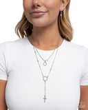 Faithfully Fierce - White Necklace - Paparazzi Accessories Necklace Bedazzle Me Pretty Mobile Fashion Boutique