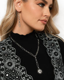 Falling For A Shooting Star - White Necklace - Paparazzi Accessories Necklace Bedazzle Me Pretty Mobile Fashion Boutique