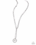 Falling For A Shooting Star - White Necklace - Paparazzi Accessories Necklace Bedazzle Me Pretty Mobile Fashion Boutique