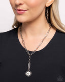 Falling For A Shooting Star - White Necklace - Paparazzi Accessories Necklace Bedazzle Me Pretty Mobile Fashion Boutique