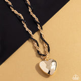 Falling Slowly - Gold Necklace - Paparazzi Accessories Necklace Bedazzle Me Pretty Mobile Fashion Boutique