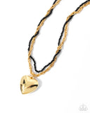 Falling Slowly - Gold Necklace - Paparazzi Accessories Necklace Bedazzle Me Pretty Mobile Fashion Boutique