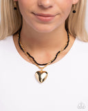 Falling Slowly - Gold Necklace - Paparazzi Accessories Necklace Bedazzle Me Pretty Mobile Fashion Boutique
