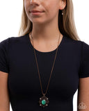 Family Crest - Copper Necklace - Paparazzi Accessories Necklace Bedazzle Me Pretty Mobile Fashion Boutique