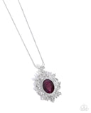 Family Crest - Purple Necklace - Paparazzi Accessories Necklace Bedazzle Me Pretty Mobile Fashion Boutique