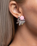 Fanciful Facade - Multi Clip-On Earrings - Paparazzi Accessories Clip-On Bedazzle Me Pretty Mobile Fashion Boutique