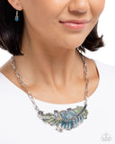 Fancy Feather - Blue Necklace - Paparazzi Accessories Necklace Bedazzle Me Pretty Mobile Fashion Boutique