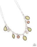 Fancy Finish - Green Necklace - Paparazzi Accessories Necklace Bedazzle Me Pretty Mobile Fashion Boutique