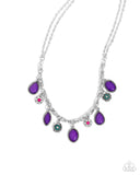 Fancy Finish - Purple Necklace - Paparazzi Accessories Necklace Bedazzle Me Pretty Mobile Fashion Boutique