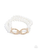 Fancy-Free Fanfare - Gold Bracelet - Paparazzi Accessories Bracelet Bedazzle Me Pretty Mobile Fashion Boutique
