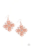 Fancy-Free Florals - Copper Earrings - Paparazzi Accessories Earrings Bedazzle Me Pretty Mobile Fashion Boutique
