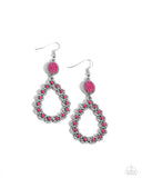 Farmhouse Fashion Show - Pink Earrings - Paparazzi Accessories Earrings Bedazzle Me Pretty Mobile Fashion Boutique