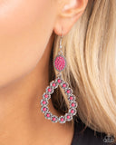 Farmhouse Fashion Show - Pink Earrings - Paparazzi Accessories Earrings Bedazzle Me Pretty Mobile Fashion Boutique