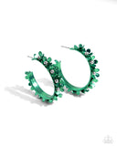 Fashionable Flower Crown - Green Earrings - Paparazzi Accessories Earrings Bedazzle Me Pretty Mobile Fashion Boutique