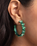 Fashionable Flower Crown - Green Earrings - Paparazzi Accessories Earrings Bedazzle Me Pretty Mobile Fashion Boutique