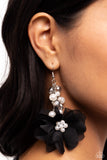Fashionable Flower Girl - Black Earrings - Paparazzi Accessories Earrings Bedazzle Me Pretty Mobile Fashion Boutique