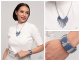 Fashionable Fringe - Blue Complete Look  - Paparazzi Accessories Bedazzle Me Pretty Mobile Fashion Boutique