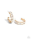 Fashionably Framed - Gold Earrings - Paparazzi Accessories Earrings Bedazzle Me Pretty Mobile Fashion Boutique