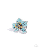 Fast Florals - Blue Ring - Paparazzi Accessories Ring Bedazzle Me Pretty Mobile Fashion Boutique