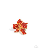 Fast Florals - Red Ring - Paparazzi Accessories Ring Bedazzle Me Pretty Mobile Fashion Boutique