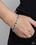 Fateful Finish - Blue Bracelet - Paparazzi Accessories Bracelet Bedazzle Me Pretty Mobile Fashion Boutique