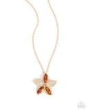 Favorite Flower - Brown Necklace - Paparazzi Accessories Necklace Bedazzle Me Pretty Mobile Fashion Boutique