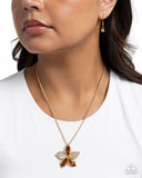Favorite Flower - Brown Necklace - Paparazzi Accessories Necklace Bedazzle Me Pretty Mobile Fashion Boutique
