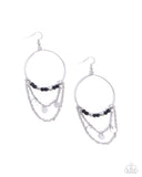 Fearless Fringe - Black Earrings - Paparazzi Accessories Earrings Bedazzle Me Pretty Mobile Fashion Boutique