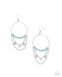 Fearless Fringe - Blue Earrings - Paparazzi Accessories Earrings Bedazzle Me Pretty Mobile Fashion Boutique