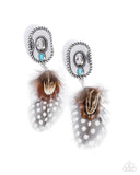 Feathered Fairy Tale - Brown Post Earrings - Paparazzi Accessories Post Earrings Bedazzle Me Pretty Mobile Fashion Boutique