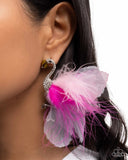 Feathered Flamingo - Pink Post Earrings - Paparazzi Accessories Post Earrings Bedazzle Me Pretty Mobile Fashion Boutique
