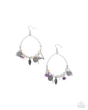 Feathered Fringe - Purple Earrings - Paparazzi Accessories Earrings Bedazzle Me Pretty Mobile Fashion Boutique