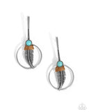 Feathered Future - Blue Post Earrings - Paparazzi Accessories Post Earrings Bedazzle Me Pretty Mobile Fashion Boutique