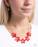 Featured Finesse - Red Necklace - Paparazzi Accessories Necklace Bedazzle Me Pretty Mobile Fashion Boutique