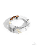 Feeling Alive - White Bracelet - Paparazzi Accessories Bracelet Bedazzle Me Pretty Mobile Fashion Boutique