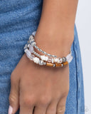Feeling Alive - White Bracelet - Paparazzi Accessories Bracelet Bedazzle Me Pretty Mobile Fashion Boutique