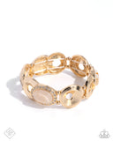 Feminine Flecks - Gold Bracelet - Paparazzi Accessories Bracelet Bedazzle Me Pretty Mobile Fashion Boutique