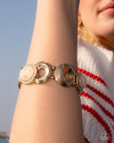 Feminine Flecks - Gold Bracelet - Paparazzi Accessories Bracelet Bedazzle Me Pretty Mobile Fashion Boutique