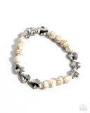 Festival Fling - White Bracelet - Paparazzi Accessories Bracelet Bedazzle Me Pretty Mobile Fashion Boutique
