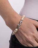 Festival Fling - White Bracelet - Paparazzi Accessories Bracelet Bedazzle Me Pretty Mobile Fashion Boutique