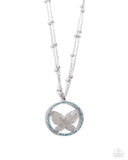 Festive Flight - Blue Necklace - Paparazzi Accessories Necklace Bedazzle Me Pretty Mobile Fashion Boutique