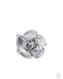 Festive Flourish - White Brooch - Paparazzi Accessories Brooch Bedazzle Me Pretty Mobile Fashion Boutique